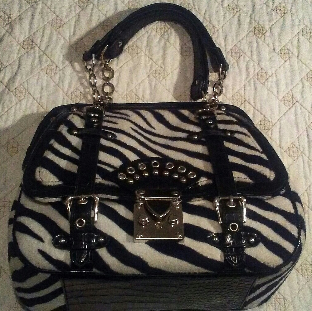 Zebra Print Purse Velvet Purse